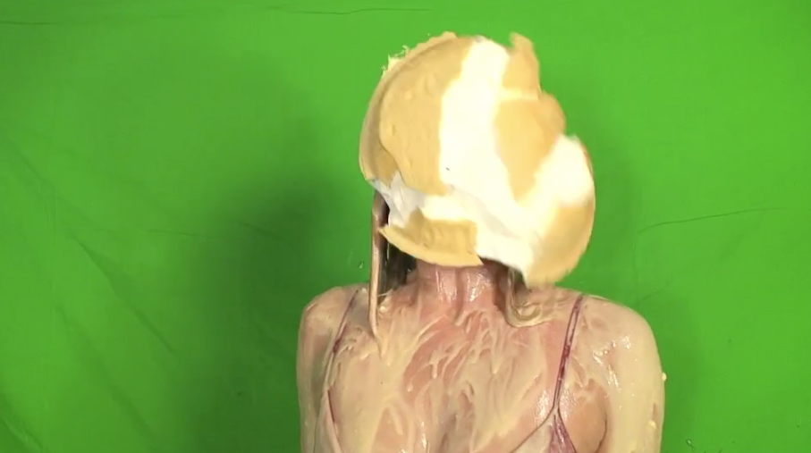 Girl pied in the face